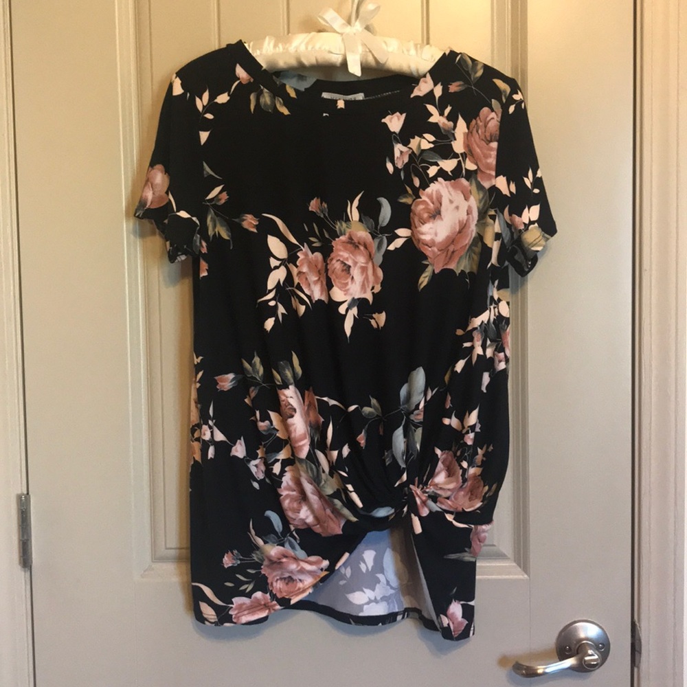 Floral Tie-Front Tee